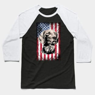 Patriotic Vizsla American Flag Baseball T-Shirt